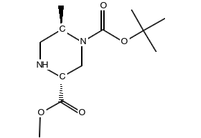 1-Tert-butyl 3-methyl (3R,6R)-6-methylpiperazine-1,3-dicarboxylate structure, CAS 2349395-78-2