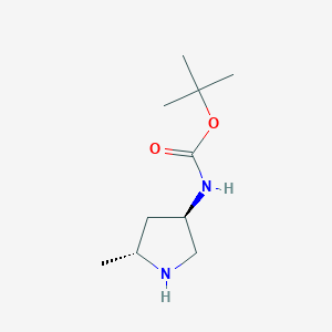 (3R,5R)-(5-Methyl-pyrrolidin-3-yl)-carbamic acid tert-butyl ester structure, CAS 1932651-04-1