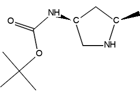 Carbamic acid, (5-methyl-3-pyrrolidinyl)-, 1,1-dimethylethyl ester, (3S-cis)- structure, CAS 181141-39-9