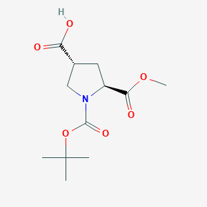 1,2,4-Pyrrolidinetricarboxylic acid, 1-(1,1-dimethylethyl) 2-methyl ester, (2S,4R)- structure, CAS 2306255-30-9