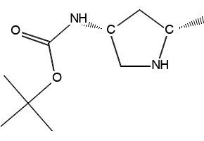 tert-butyl (3R,5S)-5-methylpyrrolidin-3-ylcarbamate structure, CAS 1626343-40-5