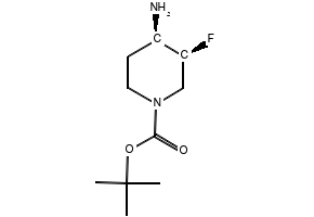 tert-butyl (3S,4R)-4-aMino-3-fluoropiperidine-1-carboxylate structure, CAS 907544-20-1