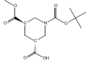 rel-(3R,5R)-1-(tert-butoxycarbonyl)-5-(methoxycarbonyl)pyrrolidine-3-carboxylic acid structure, CAS 663956-67-0