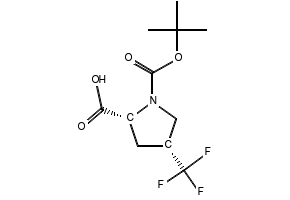 rel-(2R,4R)-1-(tert-Butoxycarbonyl)-4-(methoxymethyl)pyrrolidine-2-carboxylicacid structure, CAS 2518116-06-6