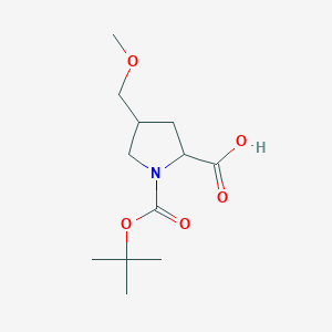 1,2-Pyrrolidinedicarboxylic acid, 4-(methoxymethyl)-, 1-(1,1-dimethylethyl) ester structure, CAS 2167945-77-7