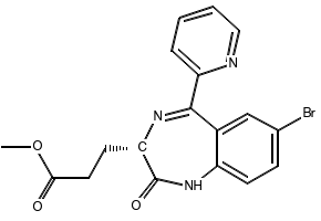 (3S)-(7-BroMo-2-oxo-5-pyridin-2-yl-2,3-dihydro-1H-benzo[e][1,4]diazepin-3-yl)-propionic acid Methyl ester structure, CAS 308242-23-1