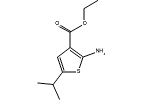 2-Amino-5-isopropyl-thiophene-3-carboxylic acid ethyl ester structure, CAS 65416-85-5