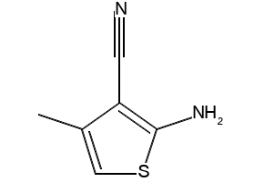 2-amino-3-cyano-5-methylthiophene structure, CAS 4623-55-6