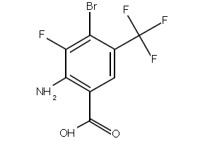 Benzoic acid, 2-amino-4-bromo-3-fluoro-5-iodo- structure, CAS 2241720-33-0