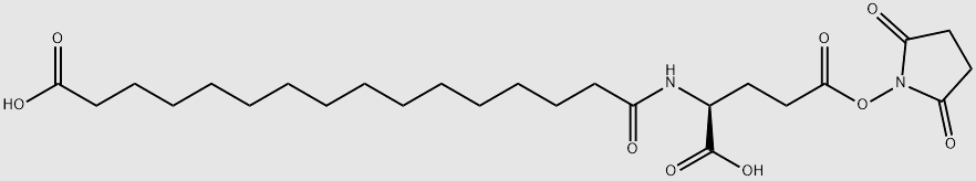 15-{[(1S)-1-carboxy-4-[(2,5-dioxopyrrolidin-1-yl)oxy]-4-oxobutyl]carbamoyl}pentadecanoic acid structure, CAS 943586-12-7