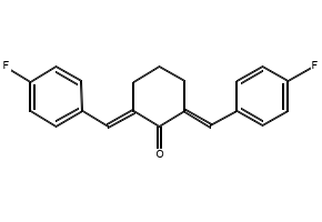 2,6-BIS(4-FLUOROBENZYLIDENE)CYCLOHEXANONE structure, CAS 62085-74-9