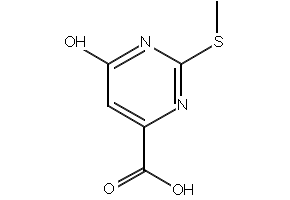 6-Hydroxy-2-(methylsulfanyl)-4-pyrimidinecarboxylic acid structure, CAS 6314-14-3