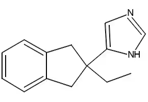 2-ethyl-2,3-dihydro-2-(1H-imidazol-5-yl)-1H-Inden-1-one structure, CAS 104054-82-2
