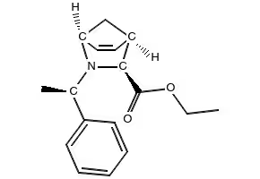 2-Azabicyclo[2.2.1]hept-5-ene-3-carboxylic acid, 2-[(1R)-1-phenylethyl]-, ethyl ester, (1S,3S,4R)- structure, CAS 134984-63-7