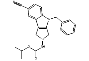Isopropyl (2S)-7-Cyano-4-(pyridin-2-ylmethyl)-1,2,3,4-tetrahydrocyclopenta[b]indol-2-ylcarbamate structure, CAS 1029692-15-6