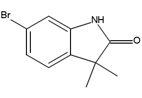 6-broMo-3,3-diMethylindolin-2-one structure, CAS 158326-84-2