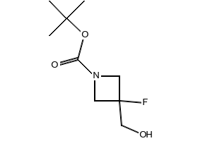 1-Azetidinecarboxylic acid, 3-fluoro-3-(hydroxymethyl)-, 1,1-dimethylethyl ester structure, CAS 1126650-66-5