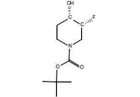 tert-butyl (3R,4S)-3-fluoro-4-hydroxypiperidine-1-carboxylate structure, CAS 1174020-42-8