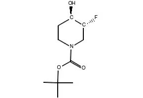 tert-butyl trans-3-fluoro-4-hydroxypiperidine-1-carboxylate structure, CAS 955029-44-4
