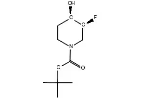 tert-butyl cis-3-fluoro-4-hydroxypiperidine-1-carboxylate structure, CAS 955028-88-3