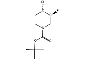 tert-butyl (3S,4S)-3-fluoro-4-hydroxypiperidine-1-carboxylate structure, CAS 1174020-44-0