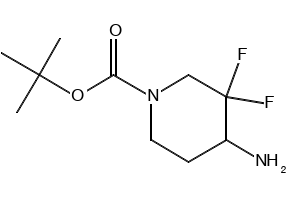 tert-butyl 4-amino-3,3-difluoropiperidine-1-carboxylate structure, CAS 1255666-48-8