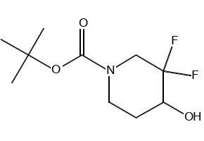tert-butyl 3,3-difluoro-4-hydroxypiperidine-1-carboxylate structure, CAS 1209780-71-1
