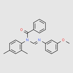 N-(2,4-dimethylphenyl)-N-((3-methoxyphenylimino)methyl)benzamide structure, CAS 1882034-40-3