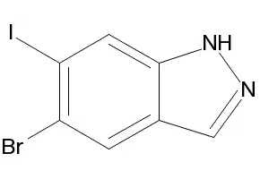 1H-Indazole, 6-bromo-5-iodo- structure, CAS 2375195-07-4