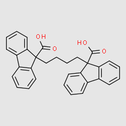 9,9'-(butane-1,4-diyl)bis(9H-fluorene-9-carboxylic acid) structure, CAS 1881321-31-8