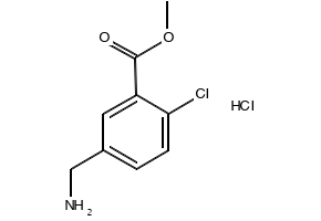 methyl 5-(aminomethyl)-2-chlorobenzoate hydrochloride structure, CAS 90942-47-5