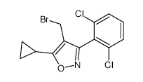 4-(bromomethyl)-5-cyclopropyl-3-(2,6-dichlorophenyl)isoxazole structure, CAS 946426-94-4