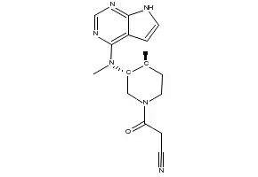 3-[(3S,4S)-4-methyl-3-[methyl({7H-pyrrolo[2,3-d]pyrimidin-4-yl})amino]piperidin-1-yl]-3-oxopropanenitrile structure, CAS 2174011-55-1