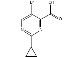 5-BROMO-2-CYCLOPROPYLPYRIMIDINE-4-CARBOXYLIC ACID structure, CAS 304902-95-2