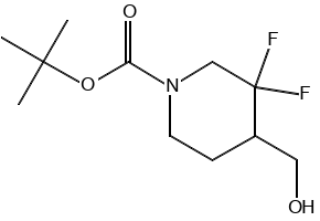 tert-butyl 3,3-difluoro-4-(hydroxymethyl)piperidine-1-carboxylate structure, CAS 1303974-47-1