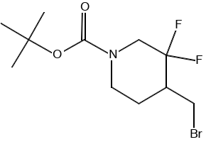 tert-butyl 4-(bromomethyl)-3,3-difluoropiperidine-1-carboxylate structure, CAS 1303974-03-9