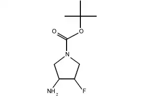 tert-butyl 3-amino-4-fluoropyrrolidine-1-carboxylate structure, CAS 1260848-87-0