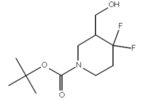 tert-butyl 4,4-difluoro-3-(hydroxymethyl)piperidine-1-carboxylate structure, CAS 1303973-24-1
