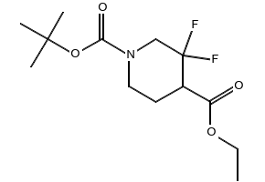 1-tert-butyl 4-ethyl 3,3-difluoropiperidine-1,4-dicarboxylate structure, CAS 1303972-95-3