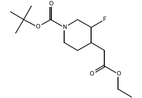 tert-butyl 4-(2-ethoxy-2-oxoethyl)-3-fluoropiperidine-1-carboxylate structure, CAS 317360-04-6