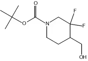 tert-butyl 3,3-difluoro-4-(hydroxymethyl)-4-methylpiperidine-1-carboxylate structure, CAS 1334412-58-6