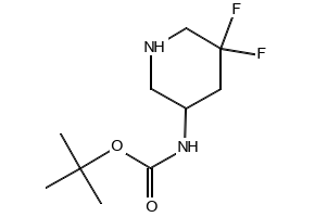 tert-butyl 5,5-difluoropiperidin-3-ylcarbamate structure, CAS 1303973-94-5