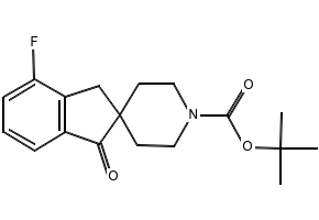 tert-butyl 4-fluoro-1-oxo-1,3-dihydrospiro[indene-2,4'-piperidine]-1'-carboxylate structure, CAS 2377354-94-2