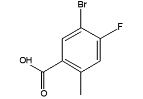 5-bromo-4-fluoro-2-methylbenzoic acid structure, CAS 1427416-33-8
