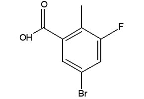 5-bromo-3-fluoro-2-methylbenzoic acid structure, CAS 1427433-28-0