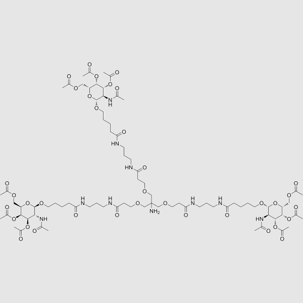 4,8-Dioxa-12,16-diazaheneicosanamide,6-amino-11,17-dioxo-6-[[3-oxo-3-[[3-[[1-oxo-5-[[3,4,6-tri-O-acetyl-2-(acetylamino)-2-deoxy-β-D-galactopyranosyl]oxy]pentyl]amino]propyl]amino]propoxy]Chemicalbookmethyl]-N-[3-[[1-oxo-5-[[3,4,6-tri-O-acetyl-2-(acetylamino)-2-deoxy-β-D-galactopyranosyl]oxy]pentyl]amino]propyl]-21-[[3,4,6-tri-O-acetyl-2-(acetylamino)-2-deoxy-β-D-galactopyranosyl]oxy]- structure, CAS 1159408-64-6