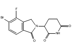 3-(5-bromo-4-fluoro-1-oxoisoindolin-2-yl)piperidine-2,6-dione structure, CAS 2408391-89-7