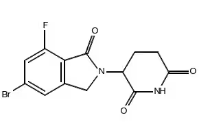 3-(7-bromo-6-fluoro-1-oxoisoindolin-2-yl)piperidine-2,6-dione structure, CAS 2438243-30-0
