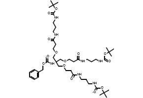10,14-Dioxa-2,6,18,22-tetraazatricosanedioic acid, 12-(13,13-dimethyl-5,11-dioxo-2,12-dioxa-6,10-diazatetradec-1-yl)-7,17-dioxo-12-[[(phenylmethoxy)carbonyl]amino]-, 1,23-bis(1,1-dimethylethyl) ester structure, CAS 1162069-31-9