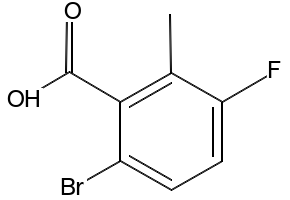 6-bromo-3-fluoro-2-methylbenzoic acid structure, CAS 1427382-17-9